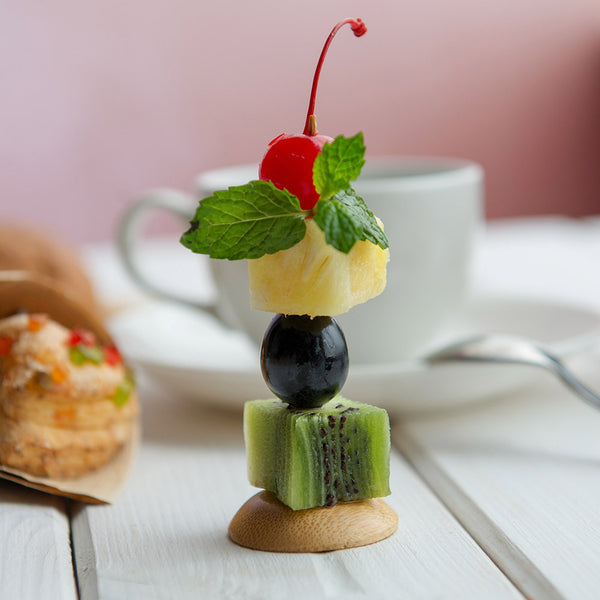 Restaurantware Pixy Natural Bamboo Pick / Pedestal - Reversible - 1 1/2" X 4" X 1 1/2" - 100 Count Box