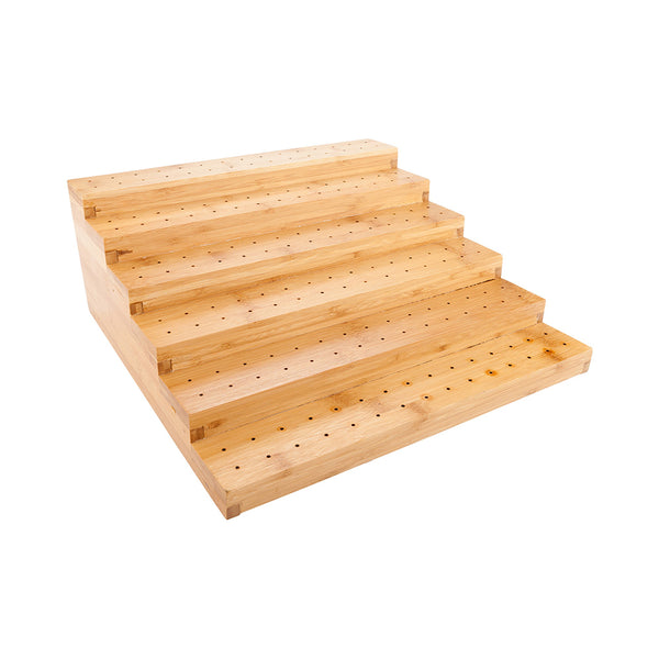 Restaurantware Pixy Natural Bamboo Pick Stand / Skewer Holder - 180 Holes - 14 1/4" X 14 1/4" X 5 3/4" - 1 Count Box