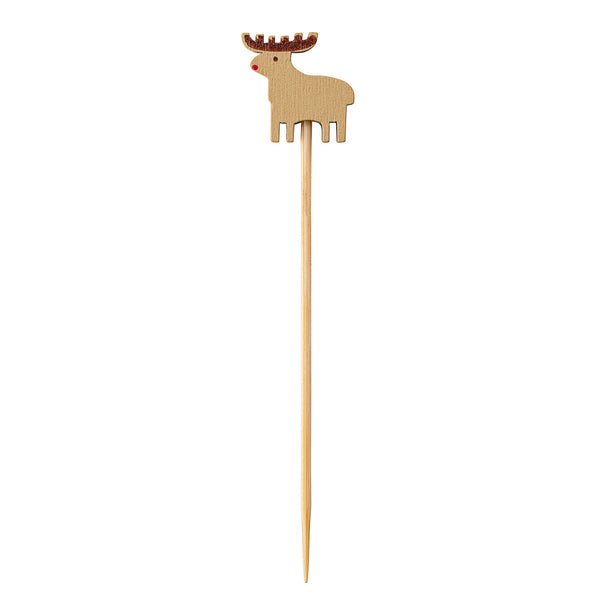 Restaurantware Pixy Natural Bamboo Rudolph Pick - 3 1/2" - 1000 Count Box