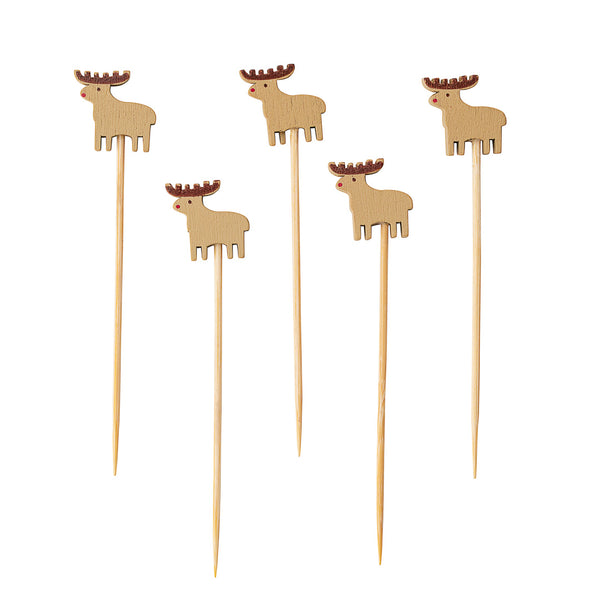 Restaurantware Pixy Natural Bamboo Rudolph Pick - 3 1/2" - 1000 Count Box