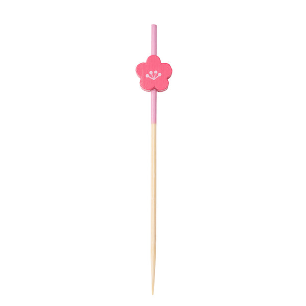 Restaurantware Pixy Pink Bamboo Flower Pick - 3 1/2" - 1000 Count Box