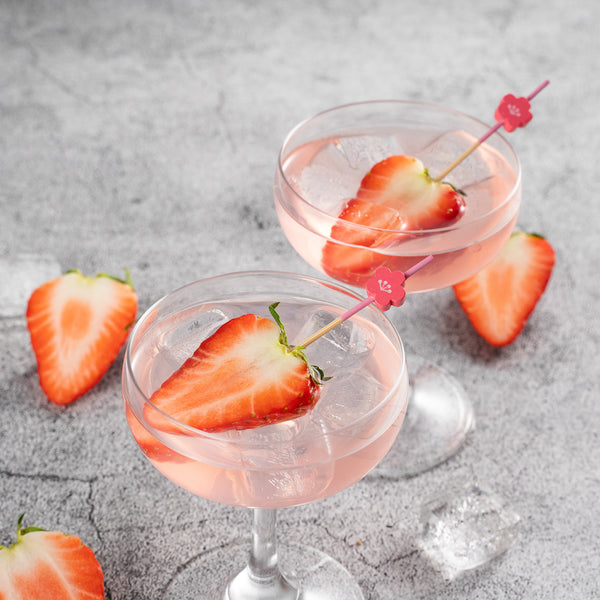 Restaurantware Pixy Pink Bamboo Flower Pick - 3 1/2" - 1000 Count Box