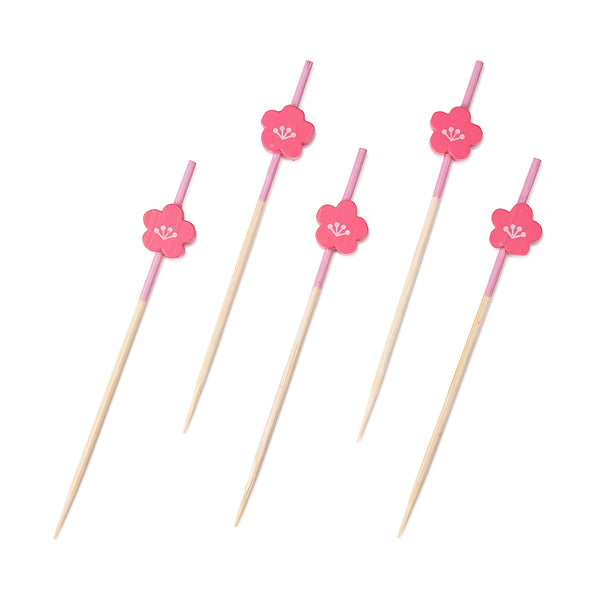 Restaurantware Pixy Pink Bamboo Flower Pick - 3 1/2" - 1000 Count Box