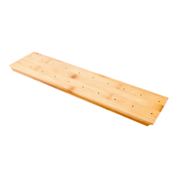 Restaurantware Pixy Rectangle Natural Bamboo Pick Stand / Skewer Holder - 20 Holes - 16 1/2" X 3 3/4" X 1" - 1 Count Box