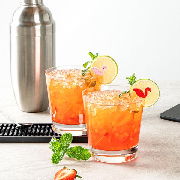 Restaurantware Pixy Red And Pink Bamboo Flamingo Pick - 4 3/4" - 1000 Count Box