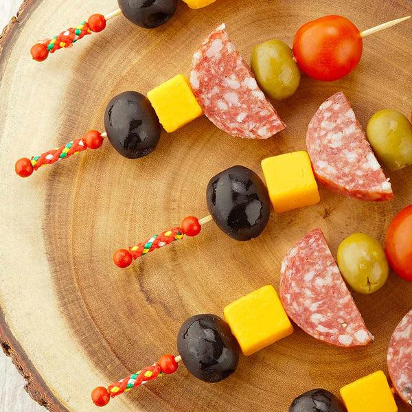 Restaurantware Pixy Red Bamboo Braided Skewer - 6" - 1000 Count Box