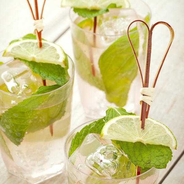 Restaurantware Pixy Red Bamboo Heart Pick - Handmade - 4 3/4" X 1 1/2" - 1000 Count Box