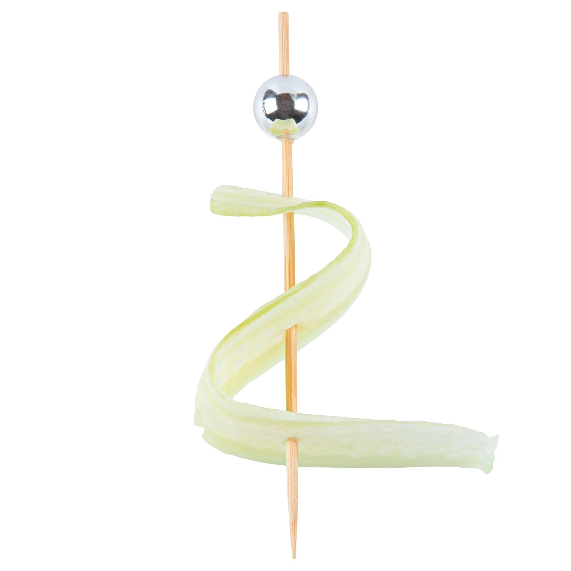 restaurantware Pixy Silver Bamboo Sphere Pick - 4" - 1000 count box