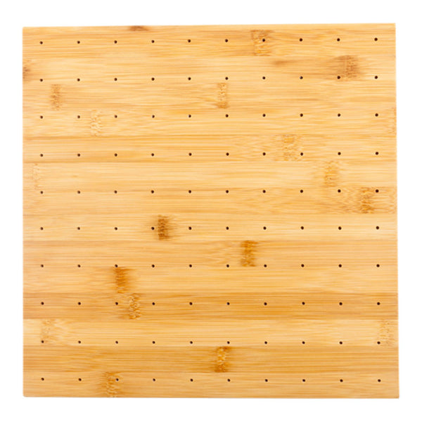 Restaurantware Pixy Square Natural Bamboo Pick Stand / Skewer Holder - 100 Holes - 12" X 12" X 1" - 1 Count Box