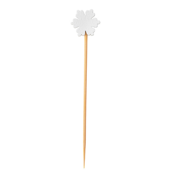 Restaurantware Pixy White Bamboo Snowflake Pick - 3 1/2" - 1000 Count Box
