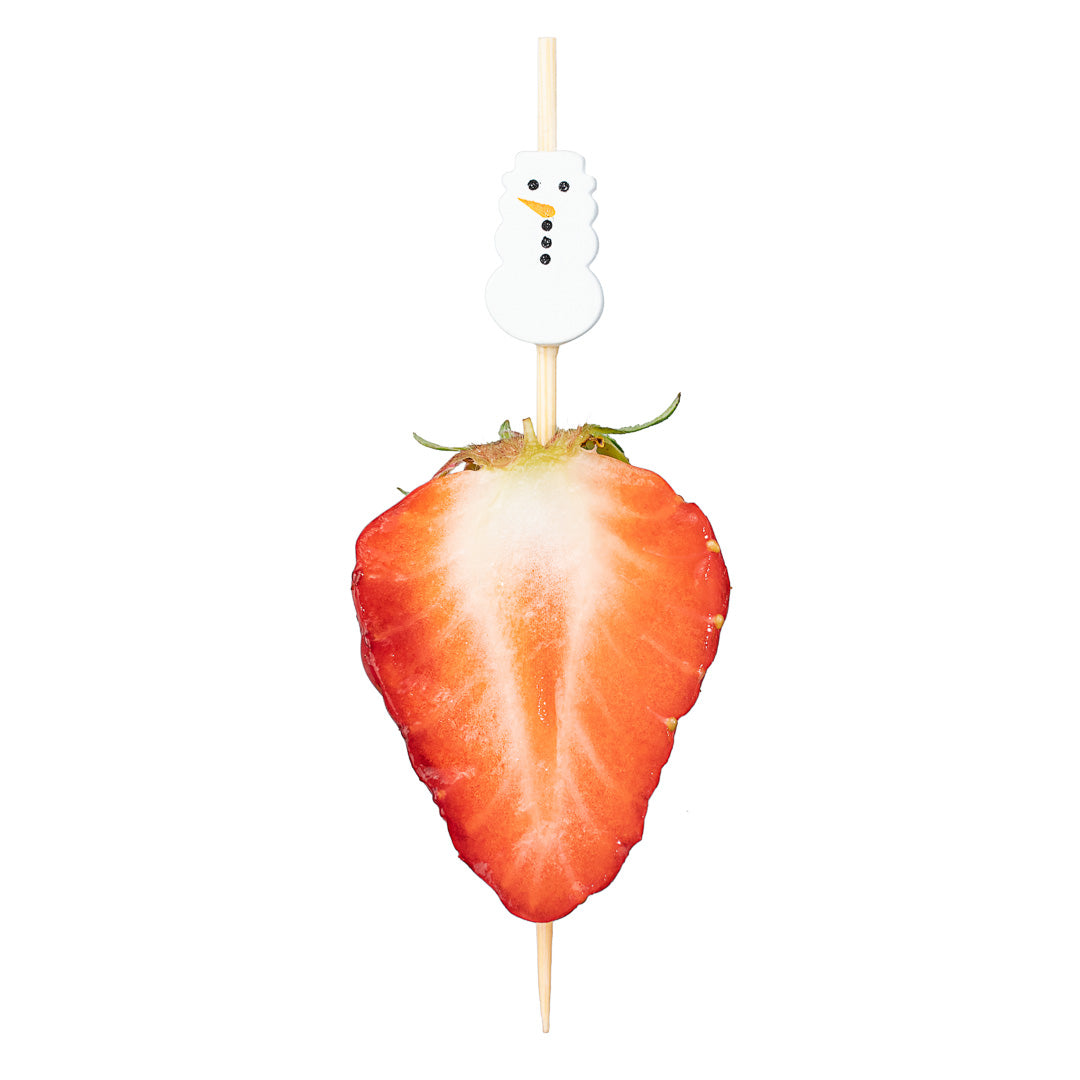 restaurantware Pixy White Bamboo Snowman Pick - 3 1/2" - 1000 count box