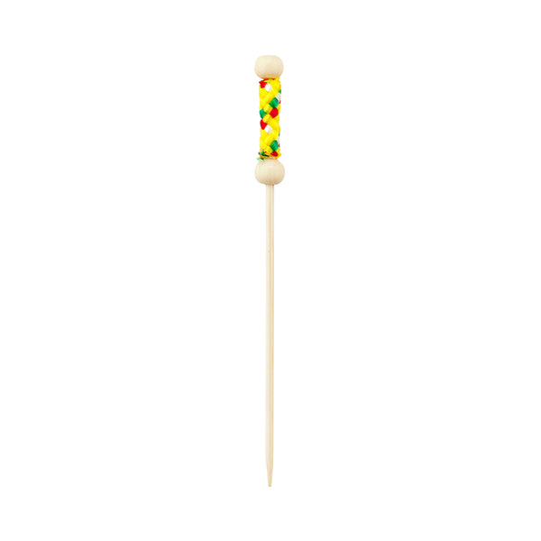 Restaurantware Pixy Yellow Bamboo Braided Pick - 4" - 1000 Count Box