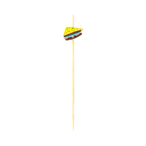 Restaurantware Pixy Yellow Bamboo Sandwich Pick - 4" X 3/4" - 1000 Count Box