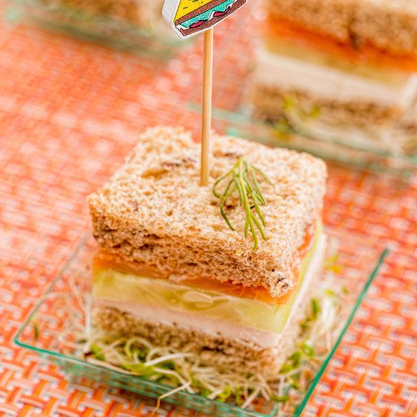 Restaurantware Pixy Yellow Bamboo Sandwich Pick - 4" X 3/4" - 1000 Count Box