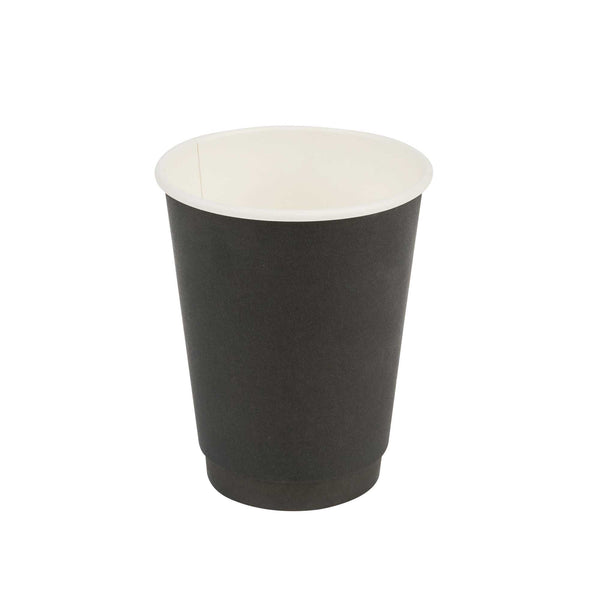 Restaurantware Restpresso 12 Oz Black Paper Coffee Cup - Double Wall - 3 1/2" X 3 1/2" X 4 1/4" - 500 Count Box