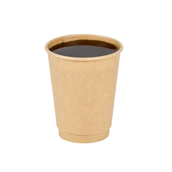 Restaurantware Restpresso 12 Oz Kraft Paper Coffee Cup - Double Wall - 3 1/2" X 3 1/2" X 4 1/4" - 500 Count Box