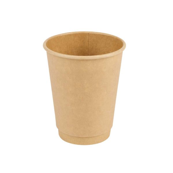Restaurantware Restpresso 12 Oz Kraft Paper Coffee Cup - Double Wall - 3 1/2" X 3 1/2" X 4 1/4" - 500 Count Box