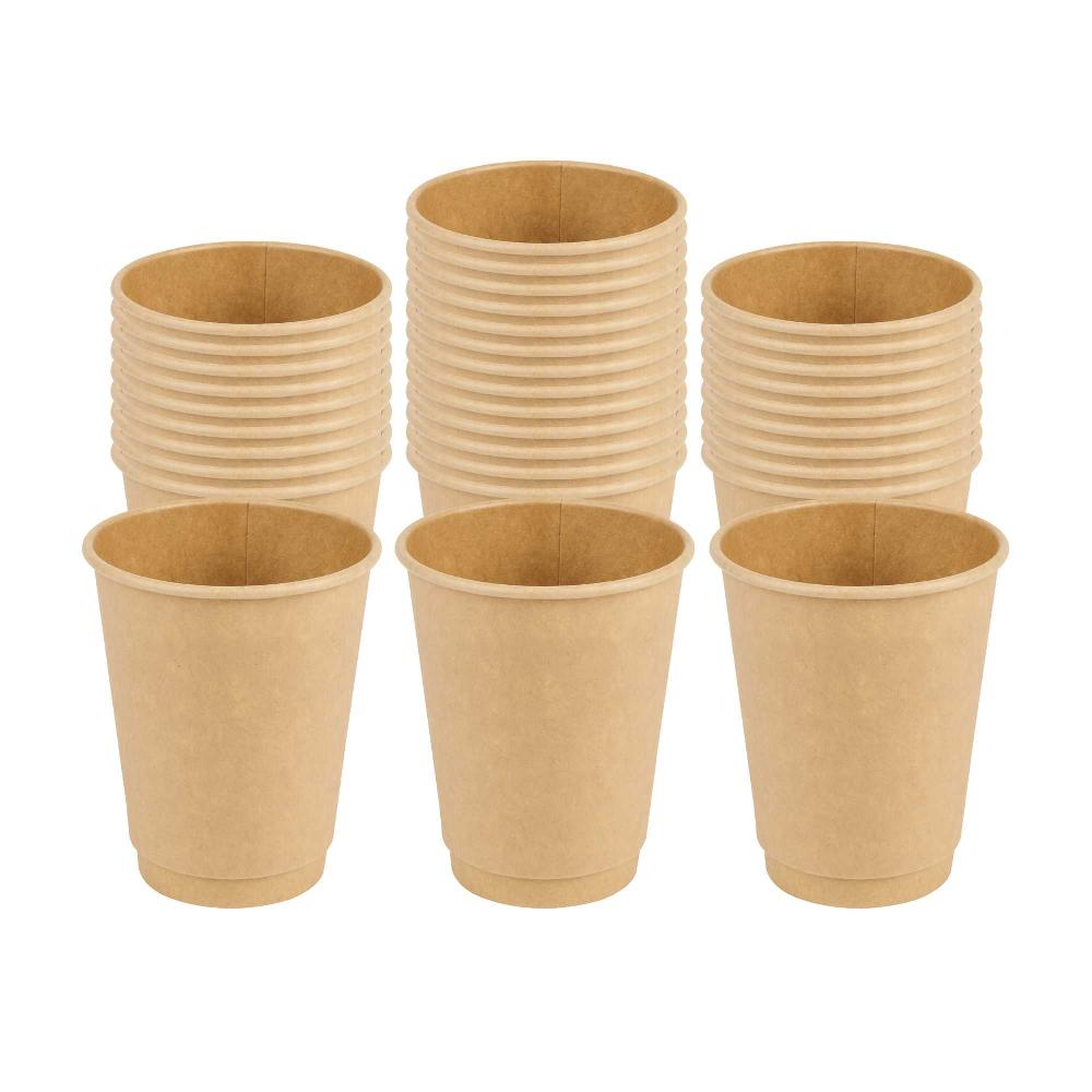 restaurantware Restpresso 12 oz Kraft Paper Coffee Cup - Double Wall - 3 1/2" x 3 1/2" x 4 1/4" - 500 count box
