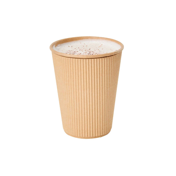 Restaurantware Restpresso 12 Oz Kraft Paper Coffee Cup - Ripple Wall - 3 1/2" X 3 1/2" X 4 1/4" - 500 Count Box
