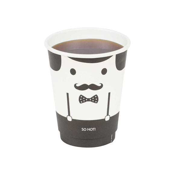 Restaurantware Restpresso 12 Oz Monsieur Paper Coffee Cup - Double Wall - 3 1/2" X 3 1/2" X 4 1/4" - 500 Count Box