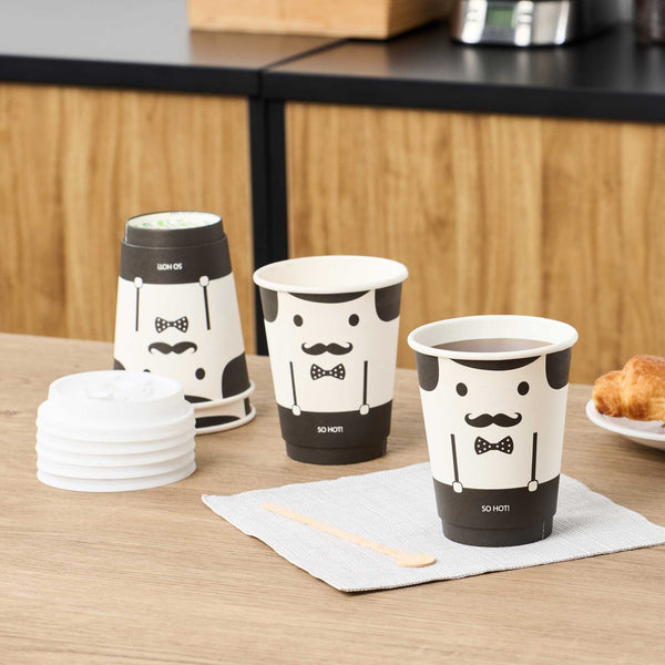 Restaurantware Restpresso 12 Oz Monsieur Paper Coffee Cup - Double Wall - 3 1/2" X 3 1/2" X 4 1/4" - 500 Count Box