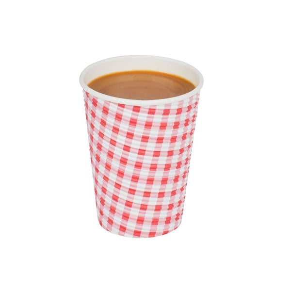 Restaurantware Restpresso 12 Oz Picnic Print Paper Coffee Cup - Spiral Wall - 3 1/2" X 3 1/2" X 4 1/4" - 500 Count Box