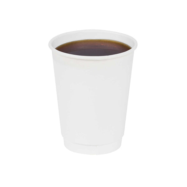 Restaurantware Restpresso 12 Oz White Paper Coffee Cup - Double Wall - 3 1/2" X 3 1/2" X 4 1/4" - 500 Count Box
