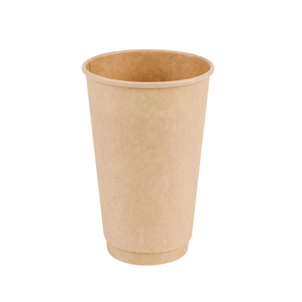 Restaurantware Restpresso 16 Oz Kraft Paper Coffee Cup - Double Wall - 3 1/2" X 3 1/2" X 5 1/2" - 500 Count Box