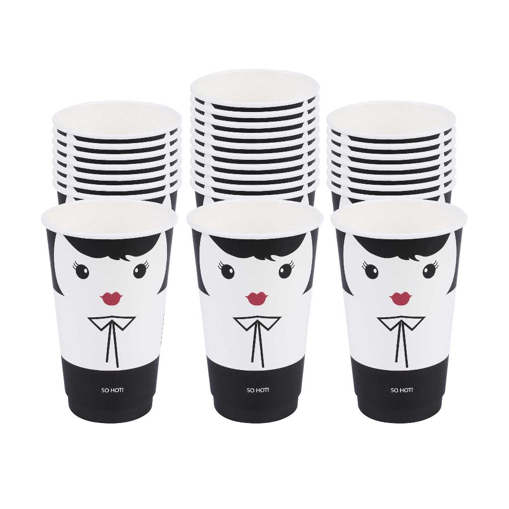 restaurantware Restpresso 16 oz Madame Paper Coffee Cup - Double Wall - 3 1/2" x 3 1/2" x 5 1/2" - 500 count box