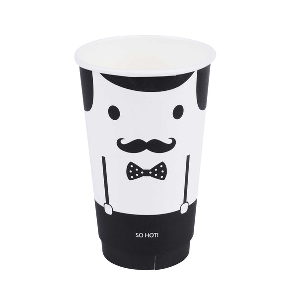 Restaurantware Restpresso 16 Oz Monsieur Paper Coffee Cup - Double Wall - 3 1/2" X 3 1/2" X 5 1/2" - 500 Count Box