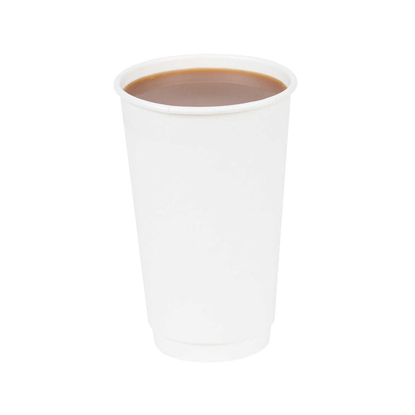Restaurantware Restpresso 16 Oz White Paper Coffee Cup - Double Wall - 3 1/2" X 3 1/2" X 5 1/2" - 500 Count Box