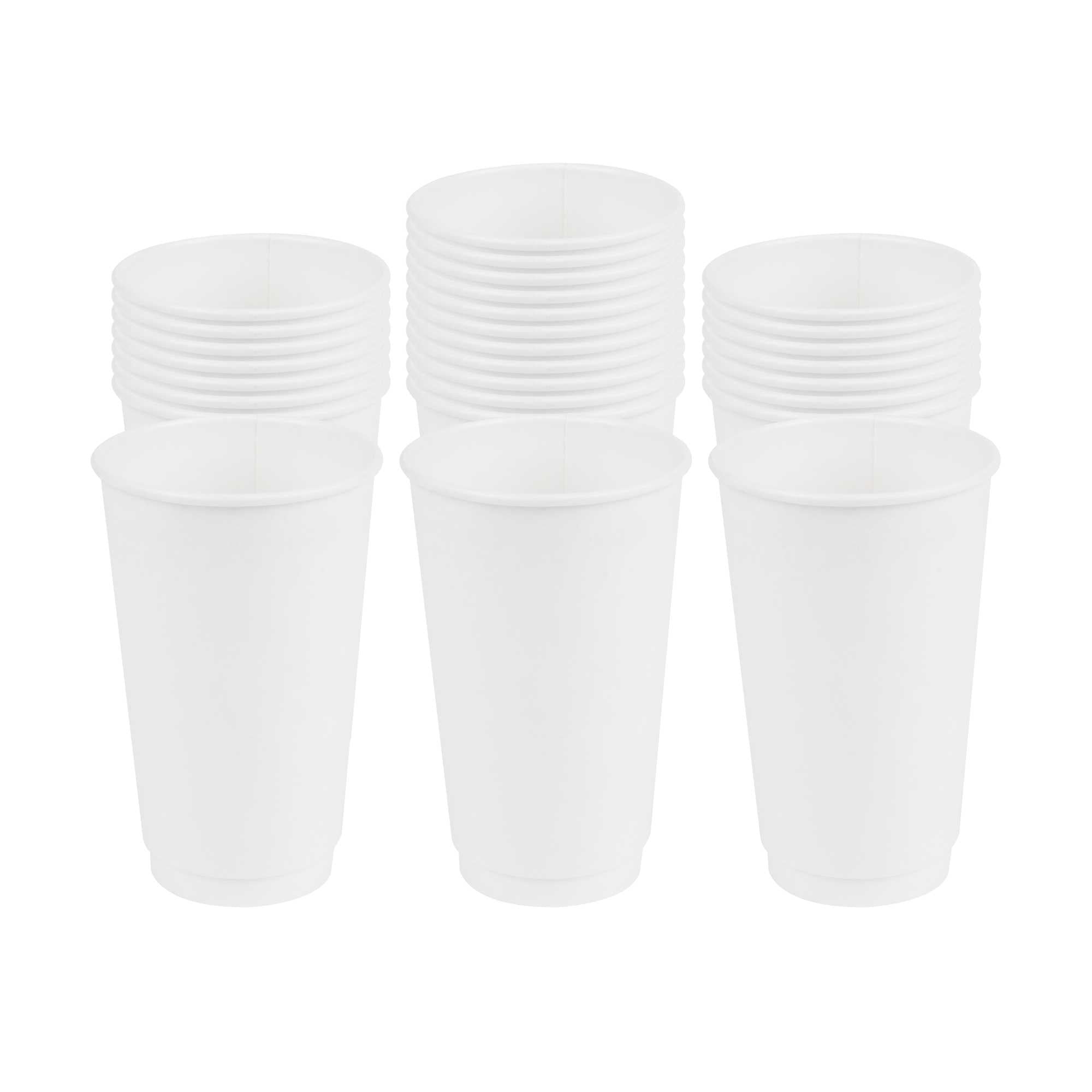 restaurantware Restpresso 16 oz White Paper Coffee Cup - Double Wall - 3 1/2" x 3 1/2" x 5 1/2" - 500 count box