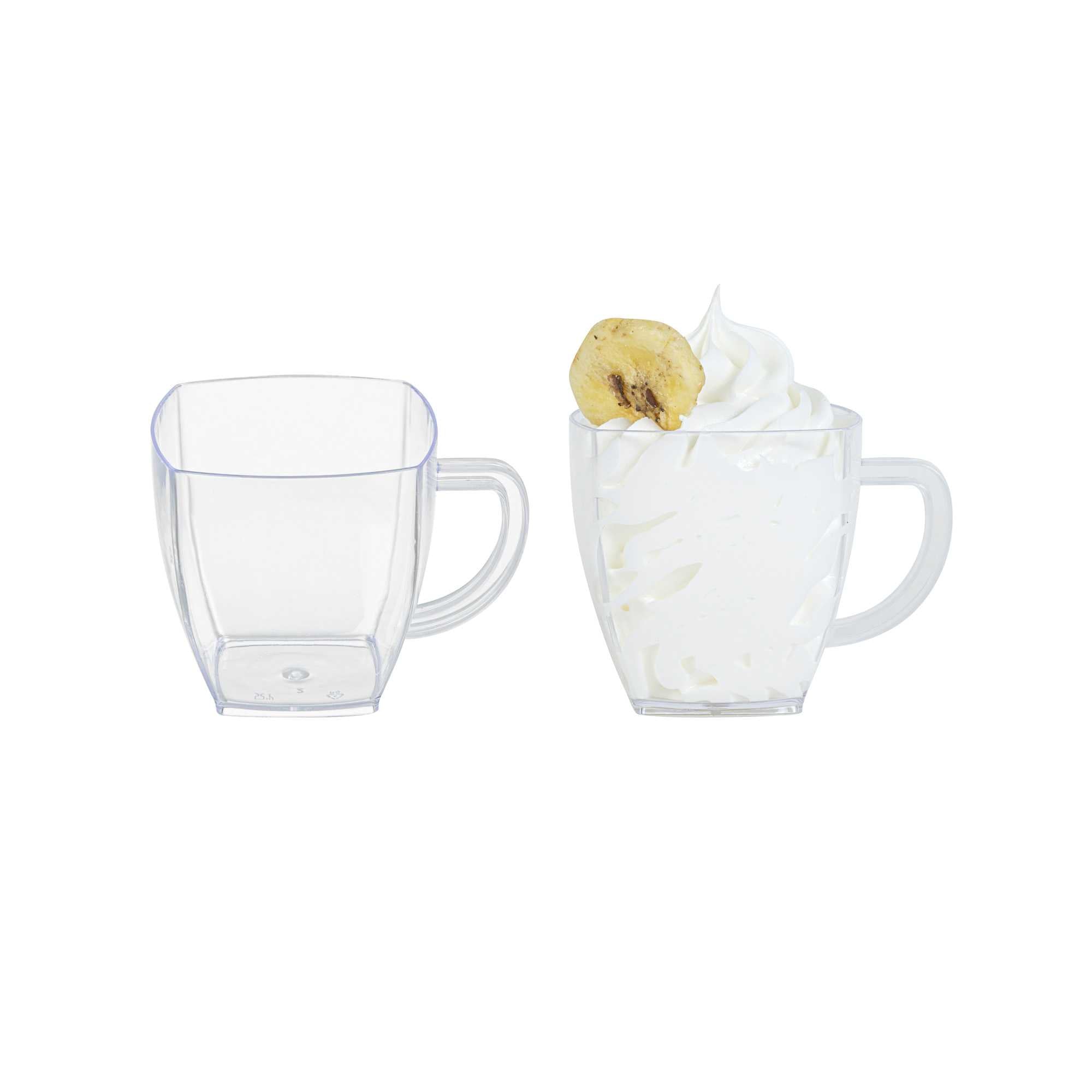 restaurantware Restpresso 2 oz Square Clear Plastic Mini Cafe Cup - 2" x 2" x 2" - 100 count box