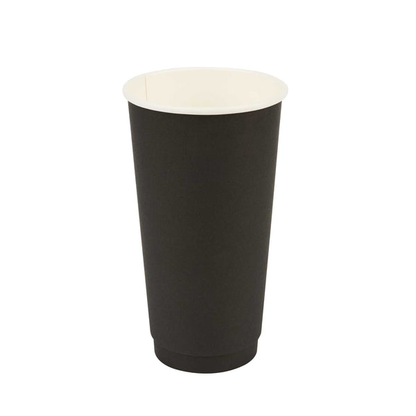 Restaurantware Restpresso 20 Oz Black Paper Coffee Cup - Double Wall - 3 1/2" X 3 1/2" X 6 1/4" - 250 Count Box