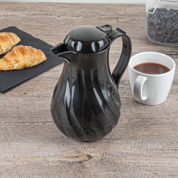 Restaurantware Restpresso 20 Oz Black Thermal Coffee Carafe / Server - 6 1/2" X 5" X 8" - 10 Count Box