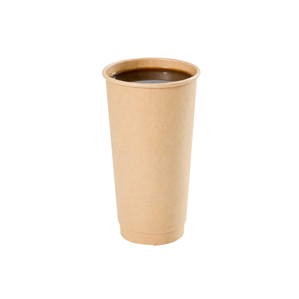 Restaurantware Restpresso 20 Oz Kraft Paper Coffee Cup - Double Wall - 3 1/2" X 3 1/2" X 6 1/4" - 250 Count Box