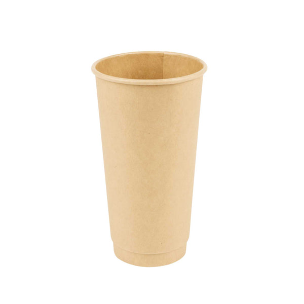 Restaurantware Restpresso 20 Oz Kraft Paper Coffee Cup - Double Wall - 3 1/2" X 3 1/2" X 6 1/4" - 250 Count Box