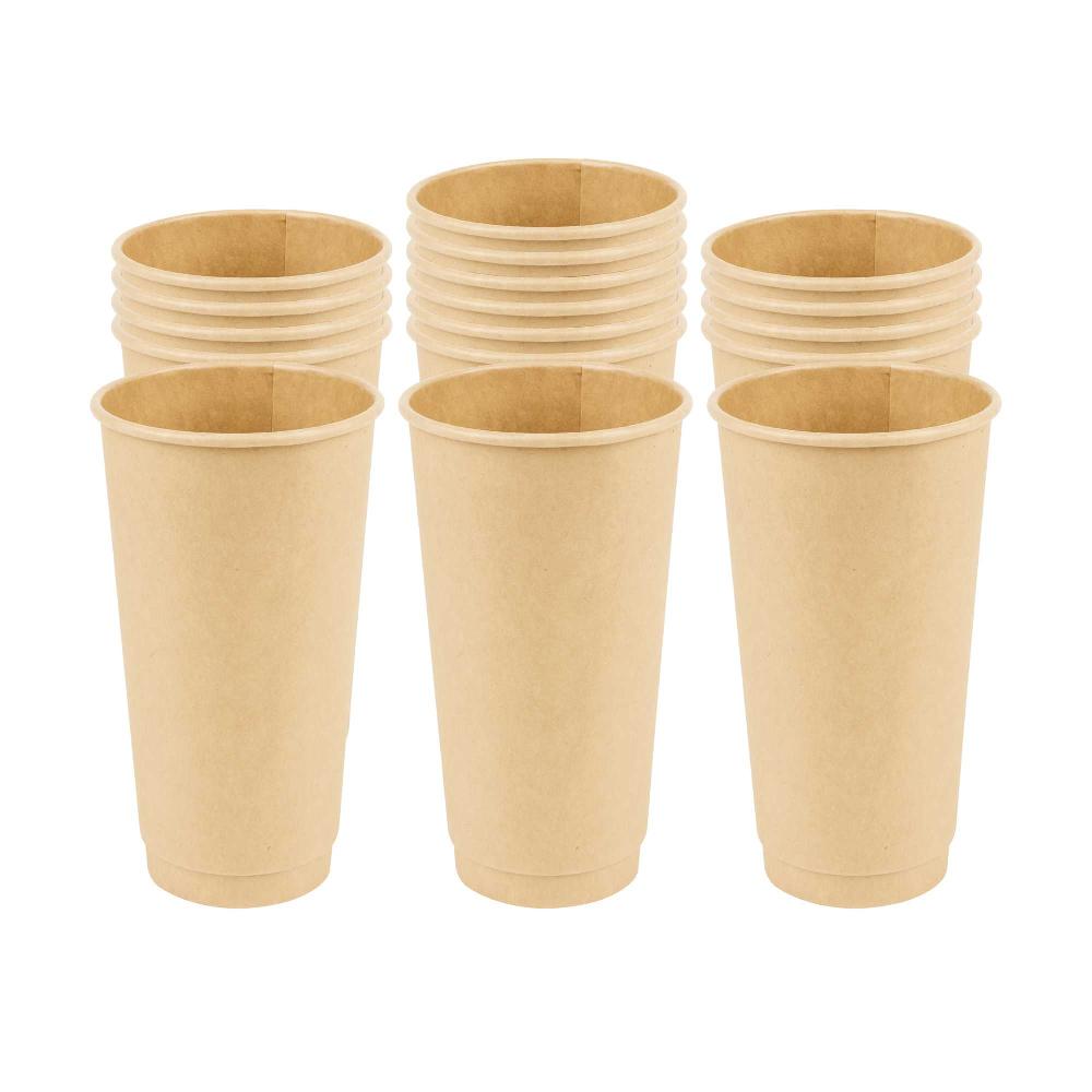 restaurantware Restpresso 20 oz Kraft Paper Coffee Cup - Double Wall - 3 1/2" x 3 1/2" x 6 1/4" - 250 count box