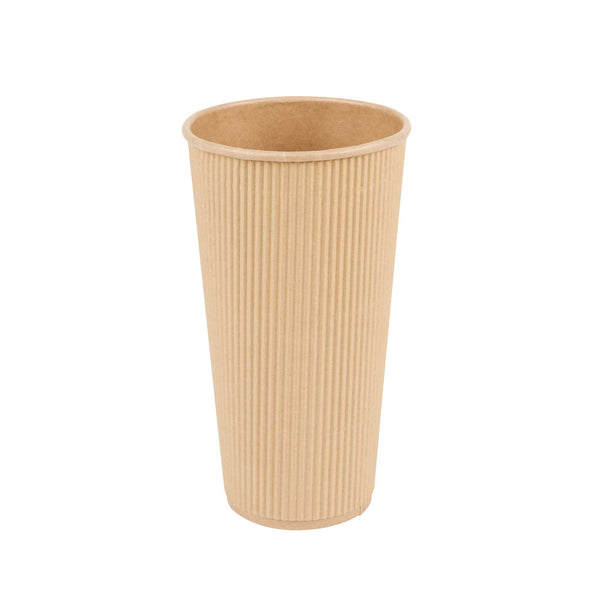 Restaurantware Restpresso 20 Oz Kraft Paper Coffee Cup - Ripple Wall - 3 1/2" X 3 1/2" X 6 1/4" - 250 Count Box