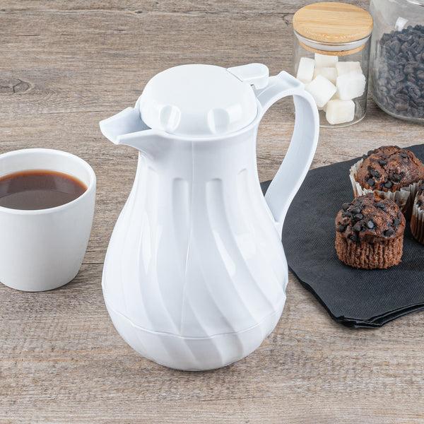 Restaurantware Restpresso 20 Oz White Thermal Coffee Carafe / Server - 6 1/2" X 5" X 8" - 10 Count Box