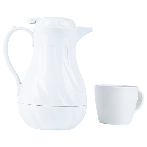 Restaurantware Restpresso 20 Oz White Thermal Coffee Carafe / Server - 6 1/2" X 5" X 8" - 10 Count Box