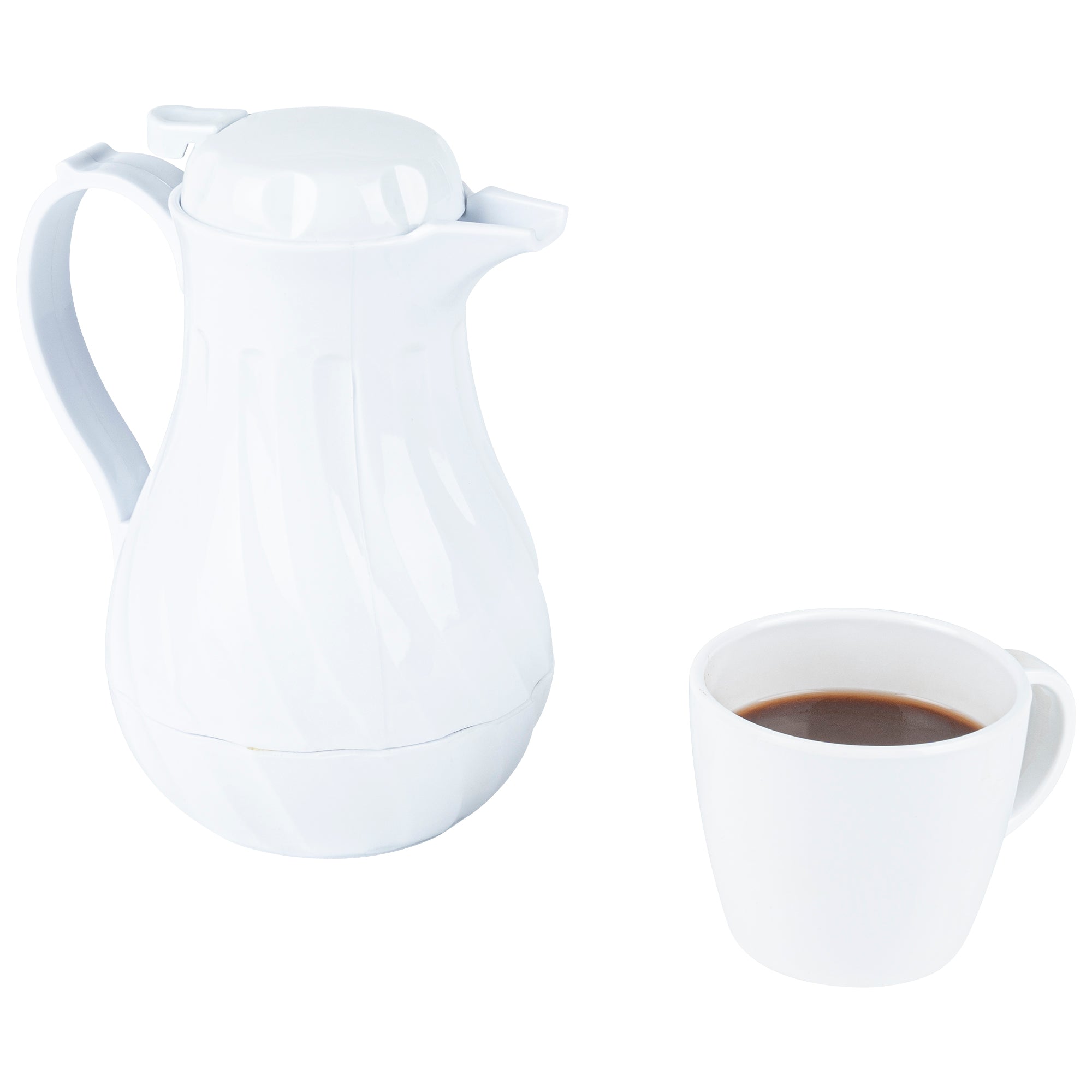 restaurantware Restpresso 20 oz White Thermal Coffee Carafe / Server - 6 1/2" x 5" x 8" - 10 count box
