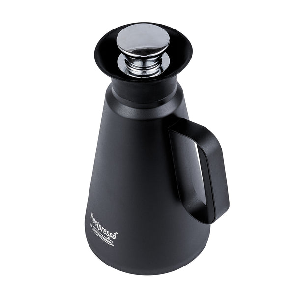 Restaurantware Restpresso 34 Oz Black Vacuum Insulated Coffee / Tea Server - 360 Degree Pour - 1 Count Box