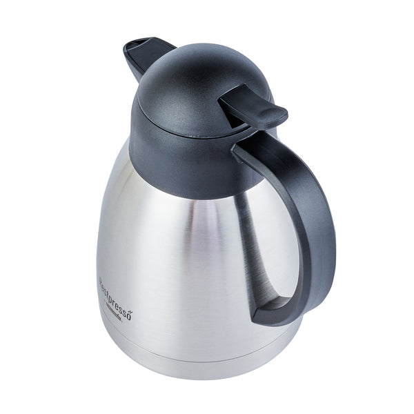 Restaurantware Restpresso 34 Oz Vacuum Insulated Coffee Carafe / Server - With Label Tags - 7 3/4" X 5 1/2" X 7" - 1 Count Box