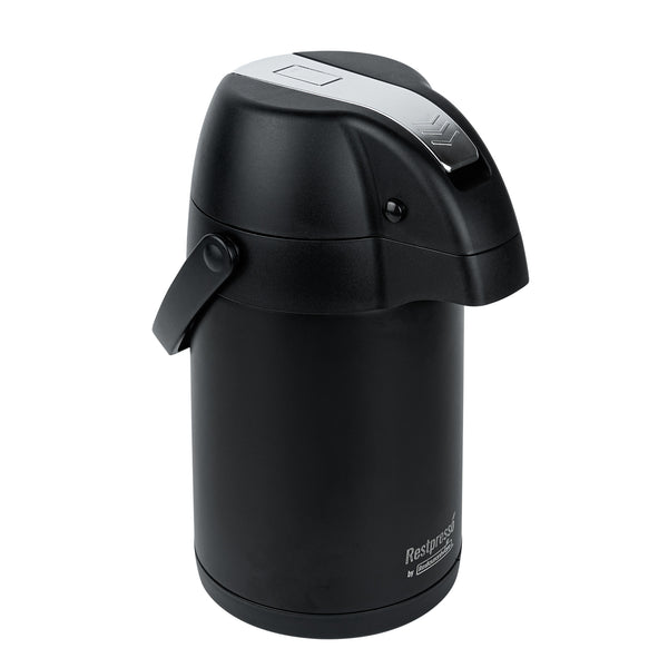 Restaurantware Restpresso 3L Black Vacuum Insulated Airpot Coffee Dispenser - Pump Lever 12 Hr Heat Retention - 1 Count Box