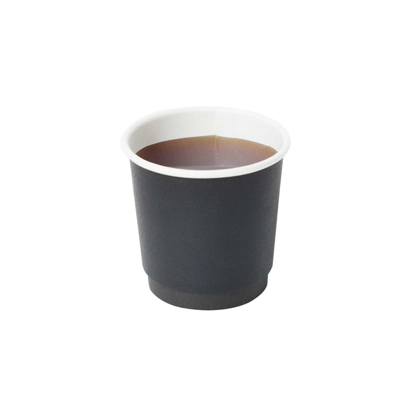 Restaurantware Restpresso 4 Oz Black Paper Coffee Cup - Double Wall - 2 1/2" X 2 1/2" X 2 1/4" - 500 Count Box