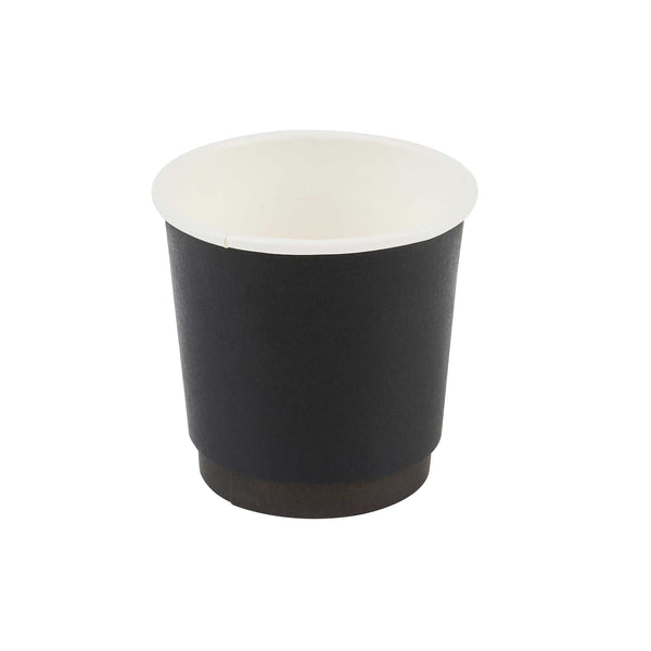 Restaurantware Restpresso 4 Oz Black Paper Coffee Cup - Double Wall - 2 1/2" X 2 1/2" X 2 1/4" - 500 Count Box