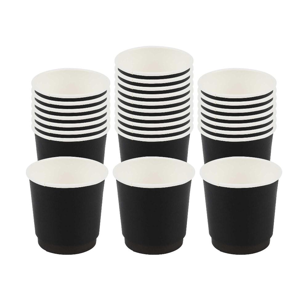 restaurantware Restpresso 4 oz Black Paper Coffee Cup - Double Wall - 2 1/2" x 2 1/2" x 2 1/4" - 500 count box