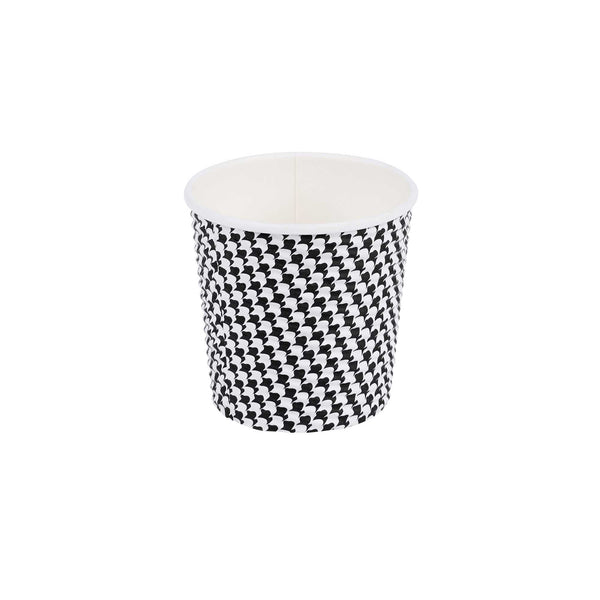 Restaurantware Restpresso 4 Oz Houndstooth Paper Coffee Cup - Spiral Wall - 2 1/2" X 2 1/2" X 2 1/4" - 500 Count Box