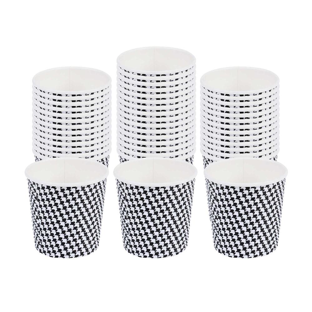 restaurantware Restpresso 4 oz Houndstooth Paper Coffee Cup - Spiral Wall - 2 1/2" x 2 1/2" x 2 1/4" - 500 count box